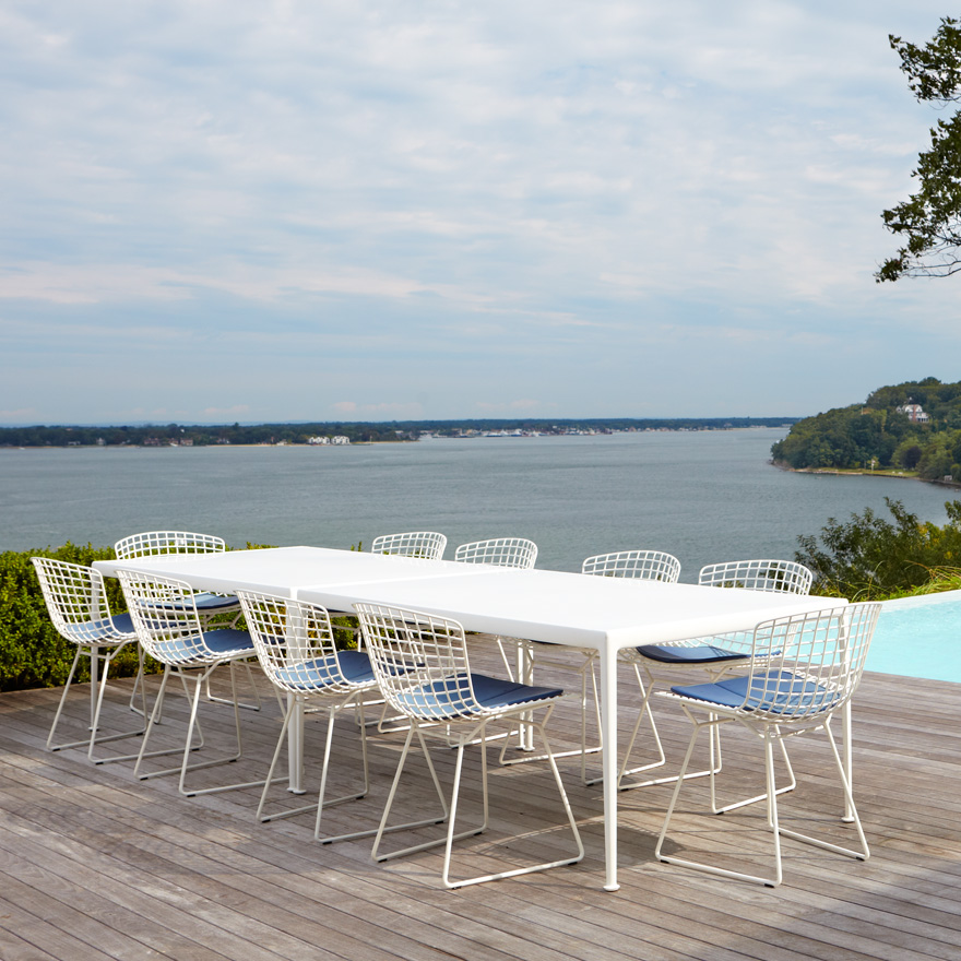 KNOLL chaise avec coussin BERTOIA Structure blanche Coussin