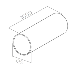 ELICA tubo rotondo rigido 125x1000mm 1052O