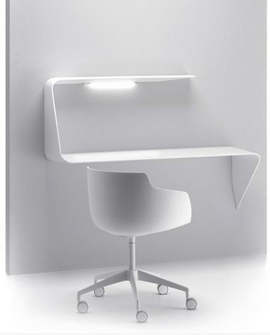 MDF ITALIA mensola scrivania da parete con illuminazione LED MAMBA  (Sinistra - Cristalplant ®) 