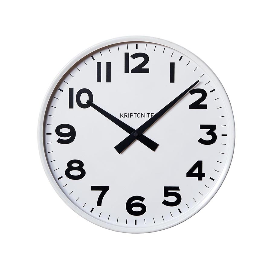 KRIPTONITE orologio da parete CLASSICO BIANCO (Ø 25 cm bianco - Alluminio  anodizzato e vetro) 