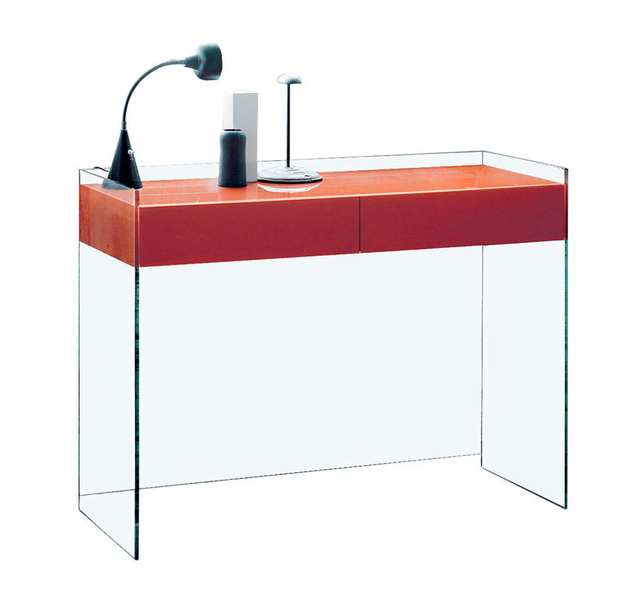 GLAS ITALIA cassettiera FLOAT (122 x 45,5 x H 90 cm Cristallo trasparente extralight