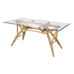 ZANOTTA table with glass top REALE