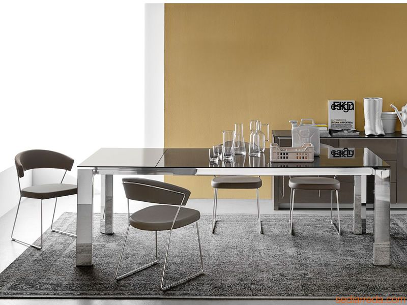 grey structure, set - CONNUBIA CB/1022 Metal leather chairs seat and NEW of (chromed 2 YORK leather)