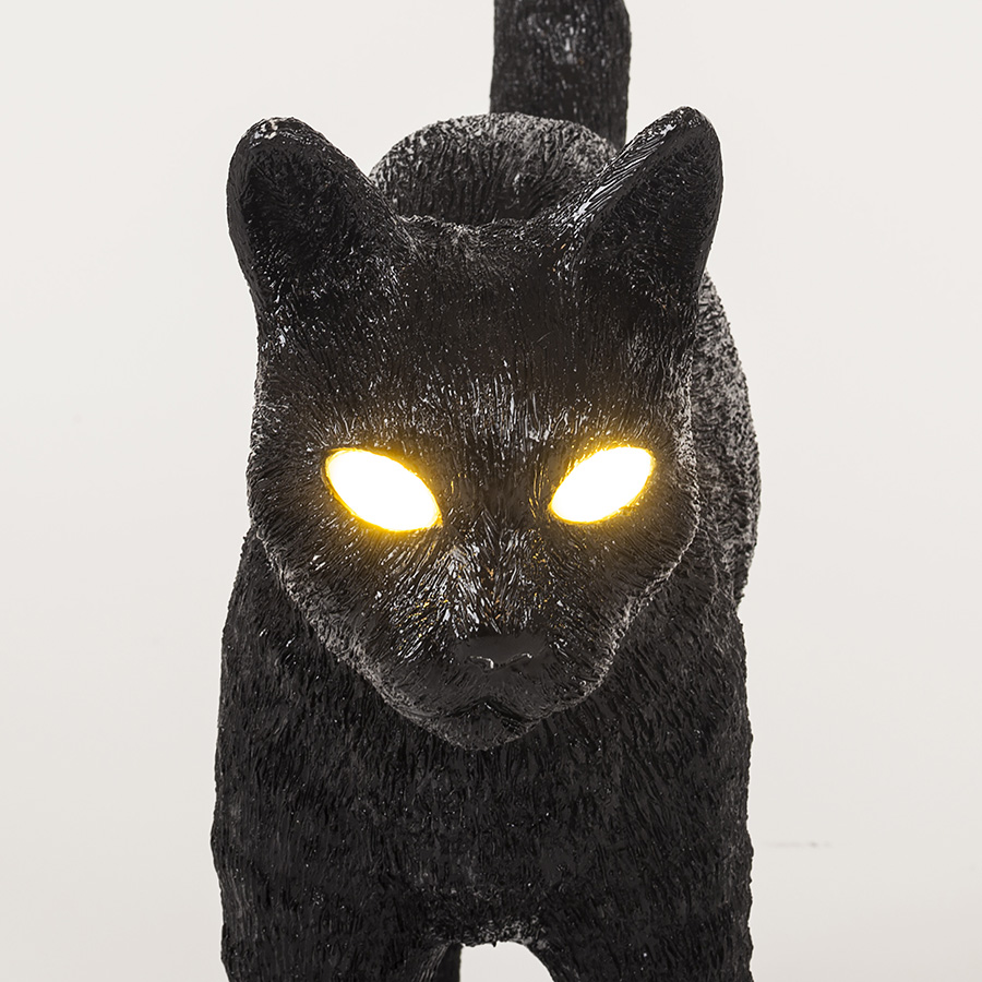 SELETTI lampada da tavolo gatto CAT LAMP JOBBY (Black - Resina) 