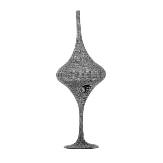 GERVASONI floor lamp SPIN S Grey Laquered wicker MyAreaDesign