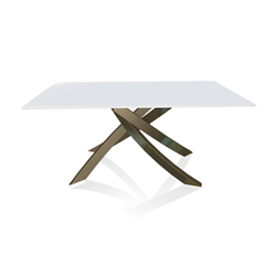BONTEMPI CASA table with aged brass frame ARTISTICO 20.13 160x90 cm