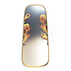 SELETTI wall mirror MIRRORS GOLD FRAME TOILETPAPER W 62 x H 140 cm