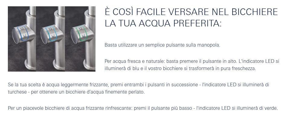 GROHE miscelatore monocomando a U con sistema BLUE HOME per 3 tipologie  di acqua 