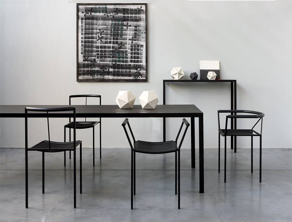 ZEUS tavolo rettangolare TAVOLO (L 180 cm - Metallo e linoleum nero) 