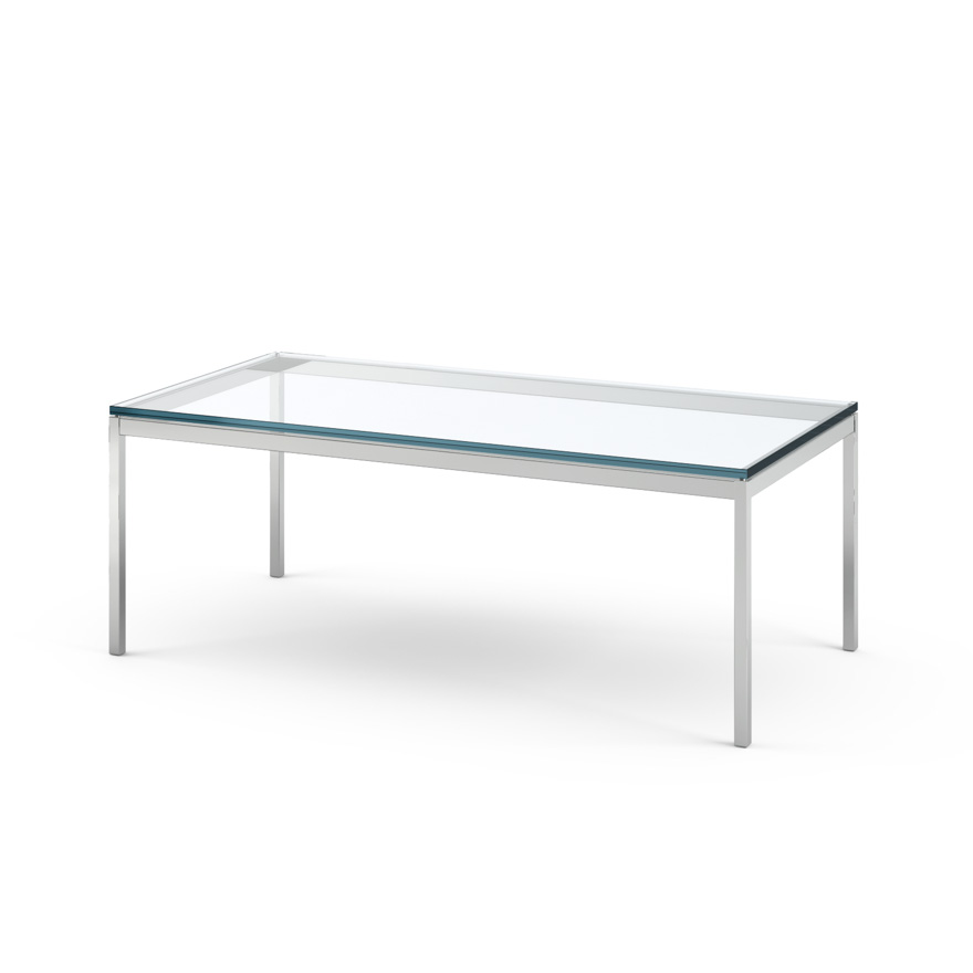 KNOLL table basse FLORENCE KNOLL 114 x 57 x H 43 cm (Verre transparent