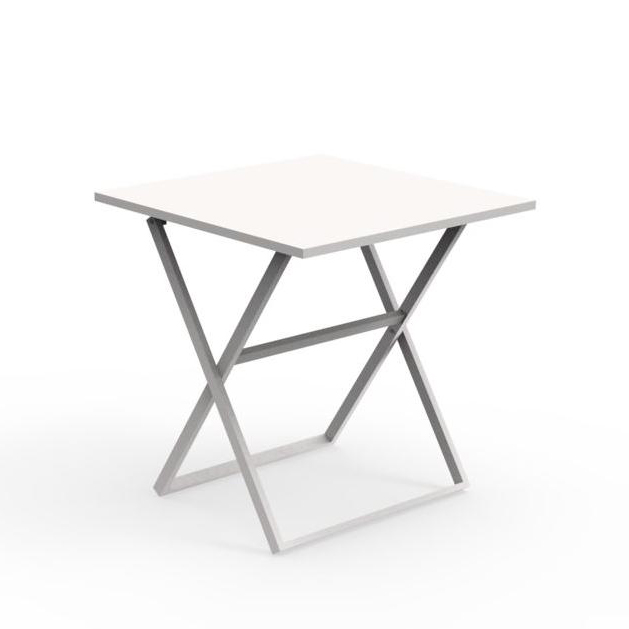 TALENTI tavolino pieghevole 70x70 cm da esterni QUEEN Collezione  PiùTrentanove (White - Alluminio verniciato) 