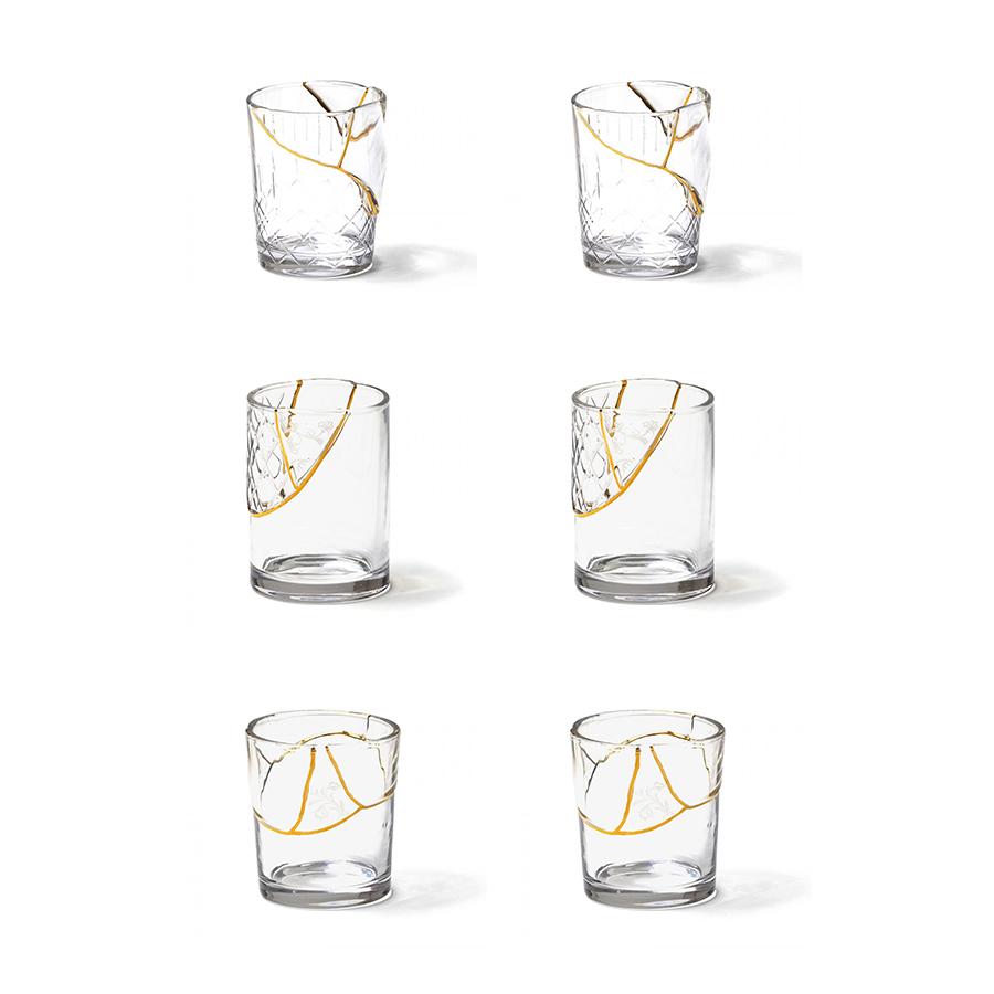 SELETTI set da 6 bicchieri KINTSUGI GLASS 