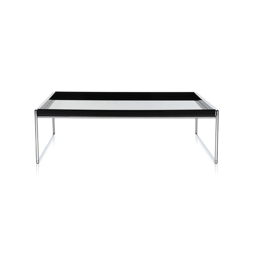 KARTELL tavolino TRAYS 80 x 80 cm (Nero - PMMA e acciaio cromato) 