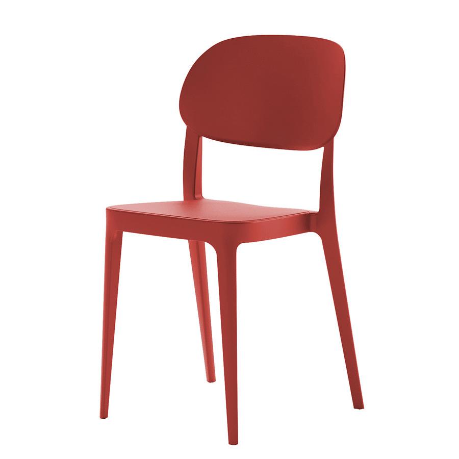 ALMA DESIGN set da 4 sedie AMY (Rosso mattone - Polipropilene