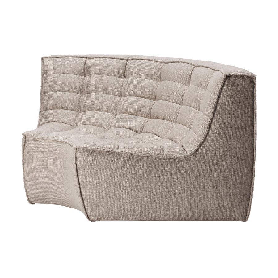 ETHNICRAFT round corner sofa N701 90° (Beige Fabric) MyAreaDesign.it