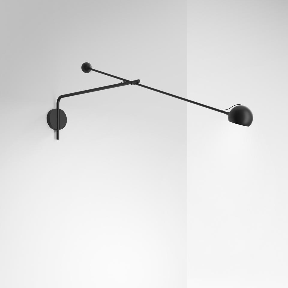 ARTEMIDE lampada da parete con braccio IXA WALL L (Antracite - Alluminio,  acciaio e tecnopolimero) 