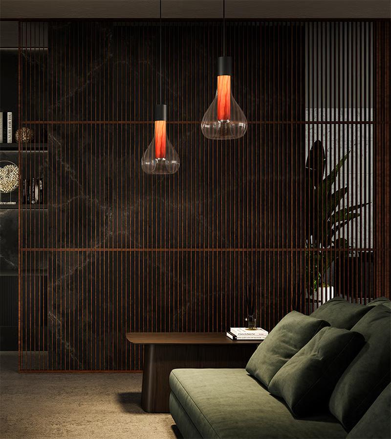 LZF LUZIFER lampada a sospensione ERIS diffusore nero