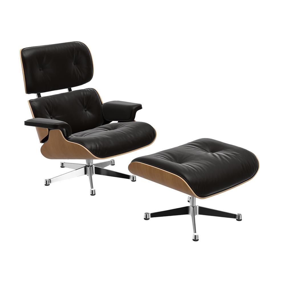 VITRA poltrona pelle cioccolato EAMES LOUNGE CHAIR & OTTOMAN nuove dimensioni