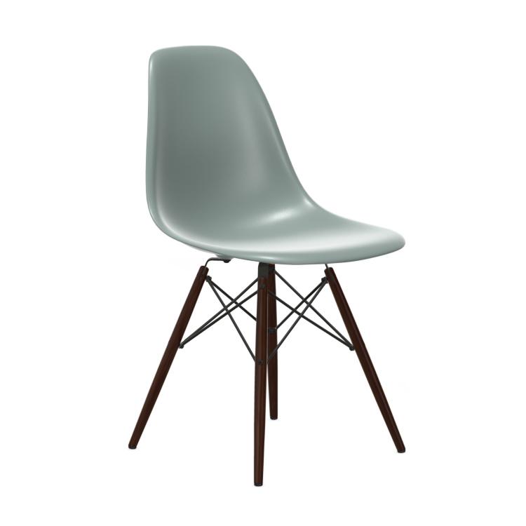 VITRA chair with dark maple base Eames Plastic Side Chair DSW NEW DIMENSIONS