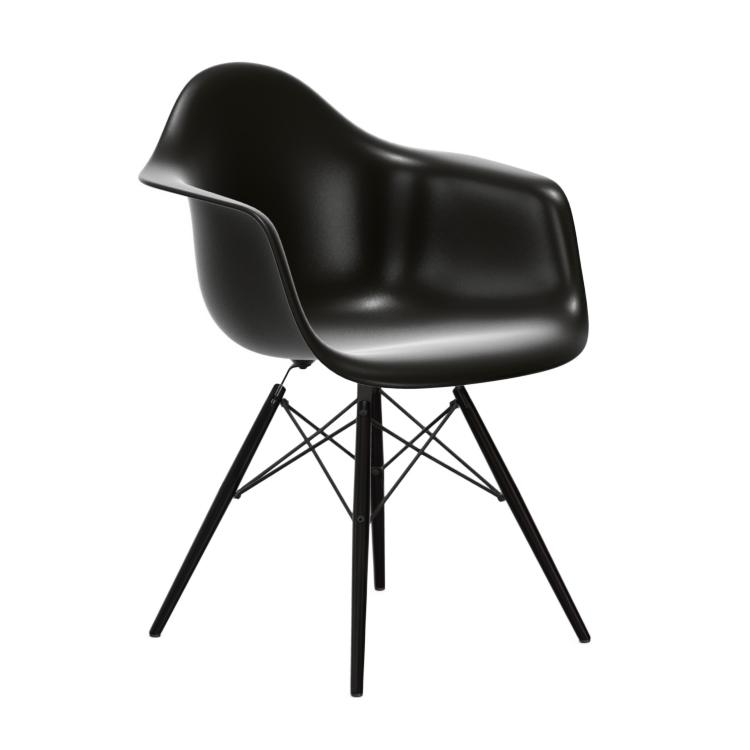 VITRA Eames Plastic Armchair with black maple base DAW NEW DIMENSIONS