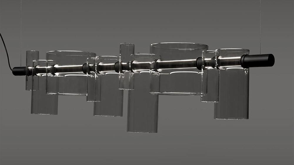 OLUCE lampada a sospensione DANCING GLASS