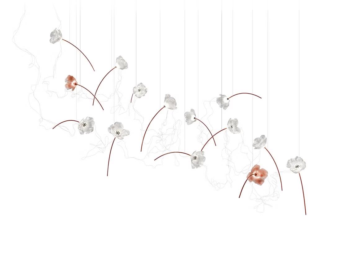 SLAMP suspension lamp POPPY 14 FREE STANDING