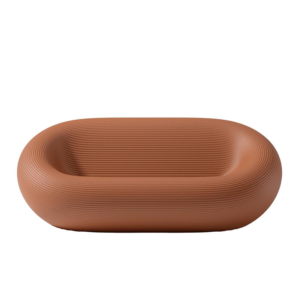 QEEBOO set divano + 2 poltrone + tavolino NAMI Terracotta, polietilene