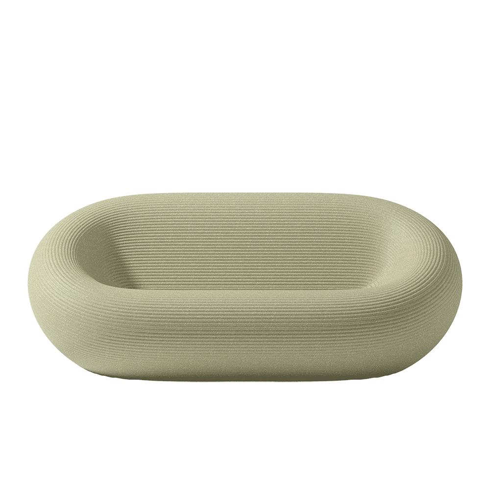 QEEBOO set divano + 2 poltrone + tavolino NAMI Green, mix materiale riciclato