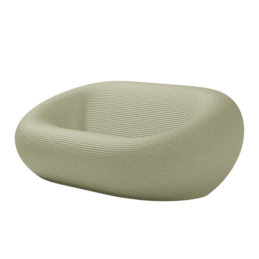 QEEBOO set divano + 2 poltrone + tavolino NAMI Green, mix materiale riciclato