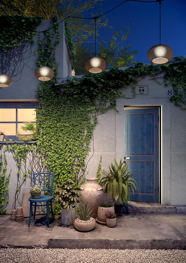 BOVER lampada a sospensione per esterni GAROTA CATENARY S/27/4L OUTDOOR