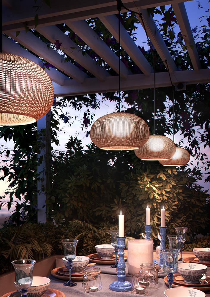 BOVER lampada a sospensione per esterni GAROTA CATENARY S/27/4L OUTDOOR