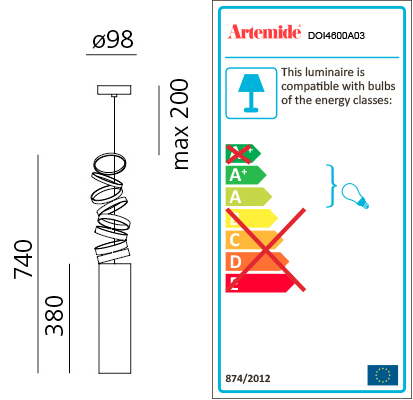 ARTEMIDE DECOMPOSE' LIGHT SUSPENSION