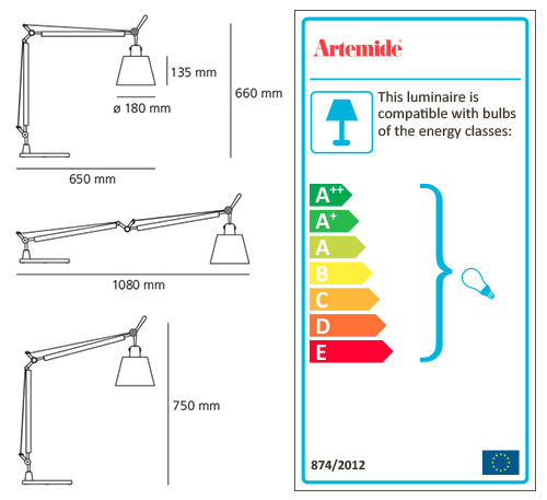 ARTEMIDE TOLOMEO BASCULANTE TABLE