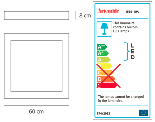 ARTEMIDE ALTROVE 600 LED WALL/CEILING