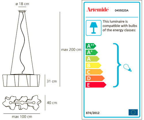 ARTEMIDE LOGICO SUSPENSION 3 IN LINEA