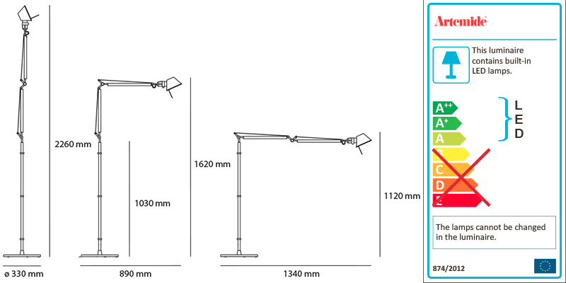 ARTEMIDE TOLOMEO LED FLOOR