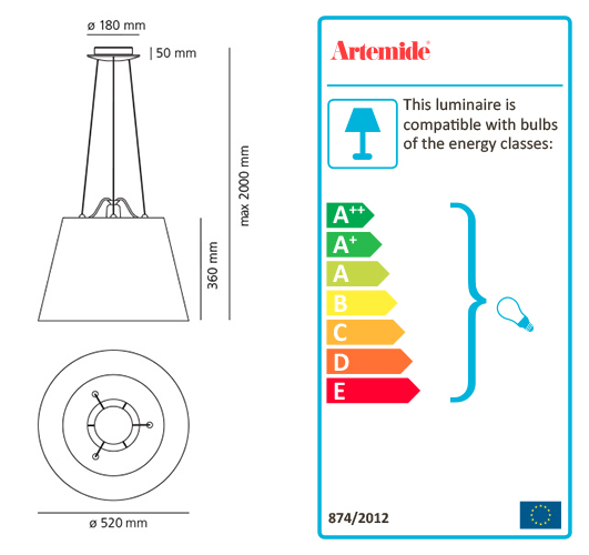 ARTEMIDE TOLOMEO MEGA SUSPENSION