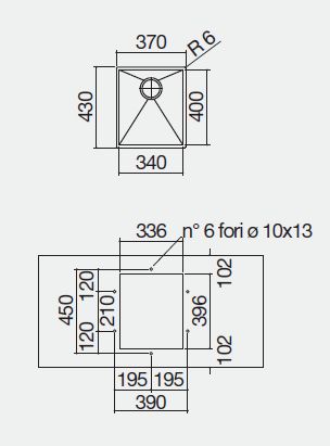 vasca quadra 1Q5040S misure