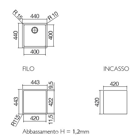 barazza lavello 1X4040I misure