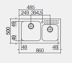 barazza lavello 1IS9060/2 misure