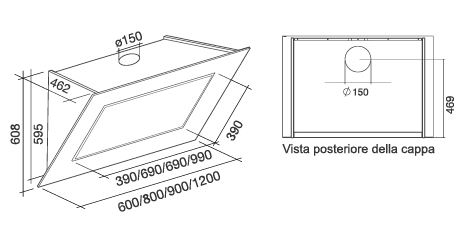 Falmec Cappa Cucina Design Quasar Parete 60 cm Vetro Bianco: acquista  online su MK2Shop