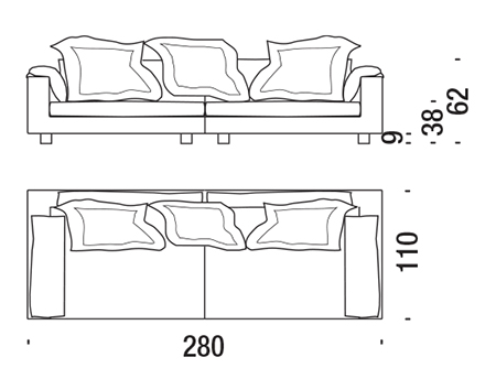 moroso nebula nine sofa sizes