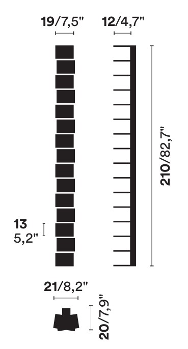 Ptolomeo Wall sizes