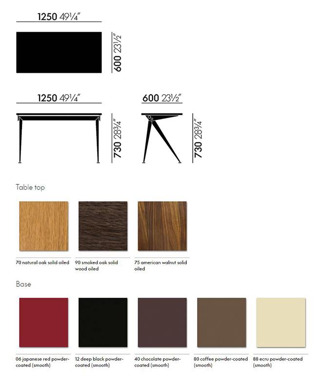 vitra compas direction desk sizes