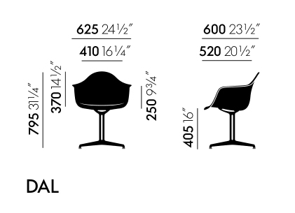 Vitra DAL sizes