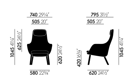 Vitra Hal lounge chair misure