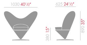 vitra poltrona heart cone chair sizes