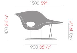 vitra la chaise sizes