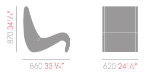 vitra poltrona amoebe sizes